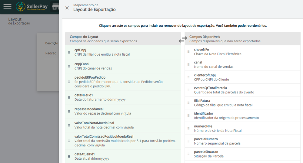 Tela de edição de etiquetas